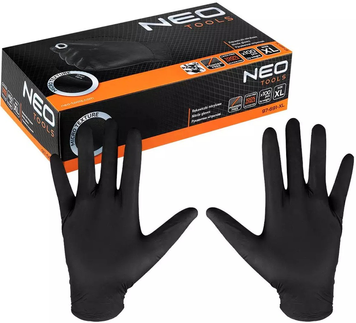 Рукавички нітрилові Neo Tools Black розмір L 15355 фото