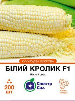 Кукурудза Білий кролик F1 суперсолодка 200 шт, СС 4228 фото