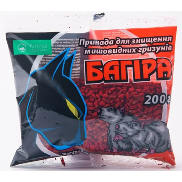 Зернова принада для знищення гризунів Багіра 200 г 10853 фото