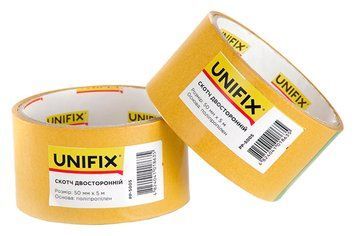 Стрічка двостороння Unifix 50 мм * 5 м поліпропілен 15221 фото