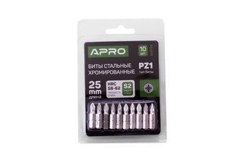 Набір біт APRO PZ1*25 мм хром (10 шт) 11250 фото