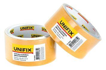 Стрічка двостороння Unifix 50 мм * 5 м тканина 15222 фото