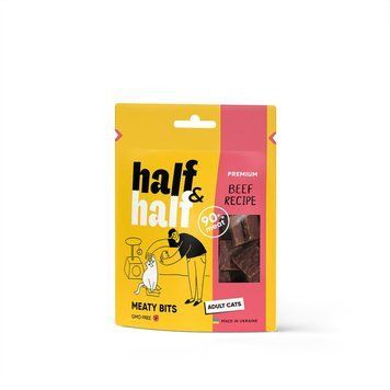 Ласощі Half & Half м'ясні шматочки для котів із яловичиною, 50 г 31861 фото