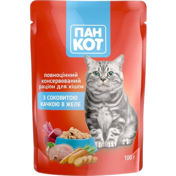 Пан Кіт Качка в желе 100 г, корм для кішок 140992 фото