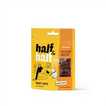 Ласощі Half & Half м'ясні шматочки для котів із куркою, 50 г 31854 Half фото