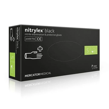 Рукавички нітрилові нестерильні Nitrylex Black S 50 пар 02373 фото