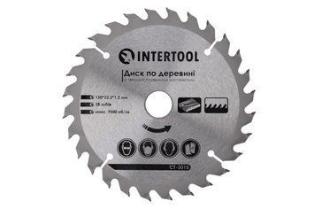 Диск пильний Intertool 150х22,2 мм, 27 зубів по дереву (CT-3015) 11582 фото