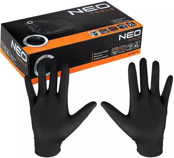 Рукавички нітрилові Neo Tools Black розмір XL, 100 шт TP97-691-XL фото