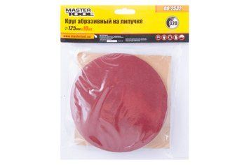 Круг шліфувальний на липучці MASTERTOOL 125 мм P320 (10 шт) 15240 фото