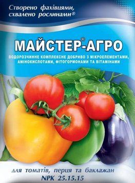 Добриво Майстер-Агро для томатів, перцю, баклажанів 100 г, NPK 25:15:15 3711 фото
