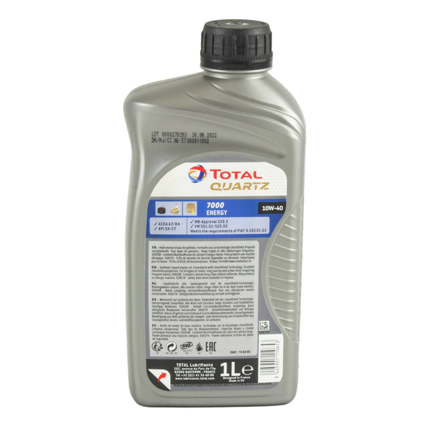 Олива моторна TOTAL QUARTZ 7000 Energy 10W40 1 л TOT C 13100 фото