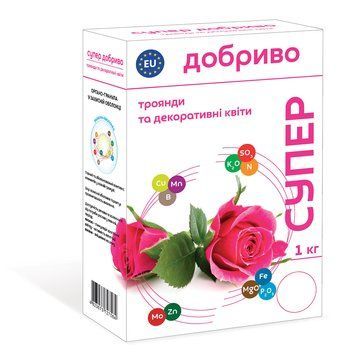 Добриво Супер троянда та декоративні квіти 1кг, Сімейний Сад 11068 фото